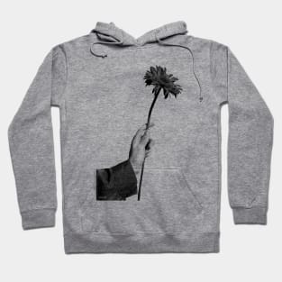 HAND WITH FLOWER grid effect Hoodie